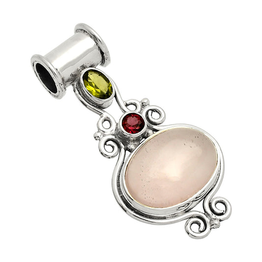 Rose Quartz, Peridot & Garnet Pendant P-1448 SDP149289