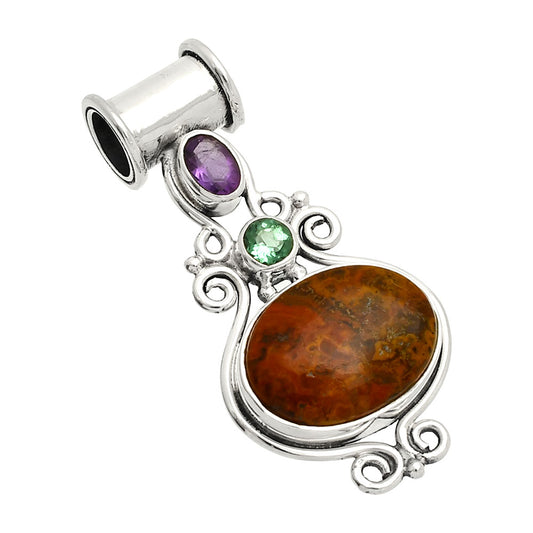 Rare Cady Mountain Agate, Amethyst & Green Tourmaline Pendant P-1448 SDP149292