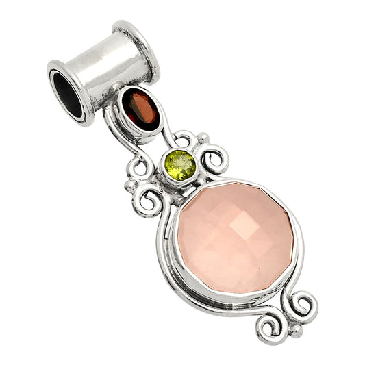 Rose Quartz, Garnet & Peridot Pendant P-1448 SDP149295