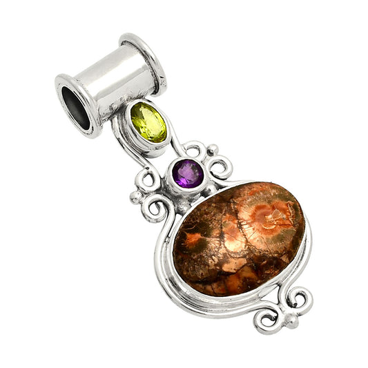 Mexican Bird Eye, Peridot & Amethyst Pendant P-1448 SDP149297