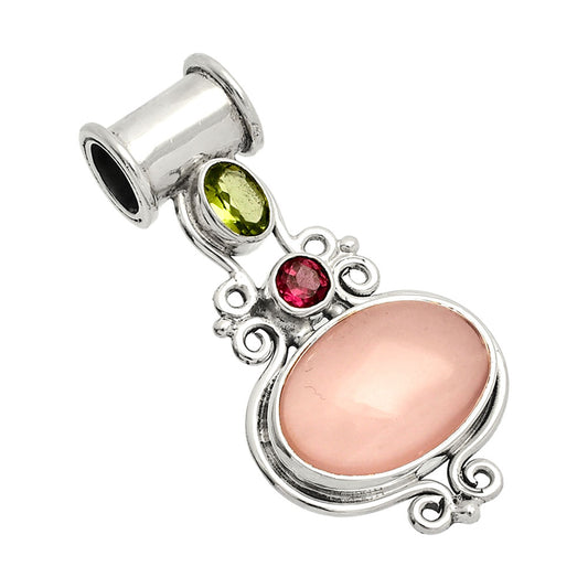 Rose Quartz, Peridot & Garnet Pendant P-1448 SDP149309