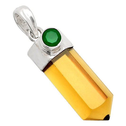 Point - Cognac Quartz & Green Onyx Pendant P-1107 SDP149349