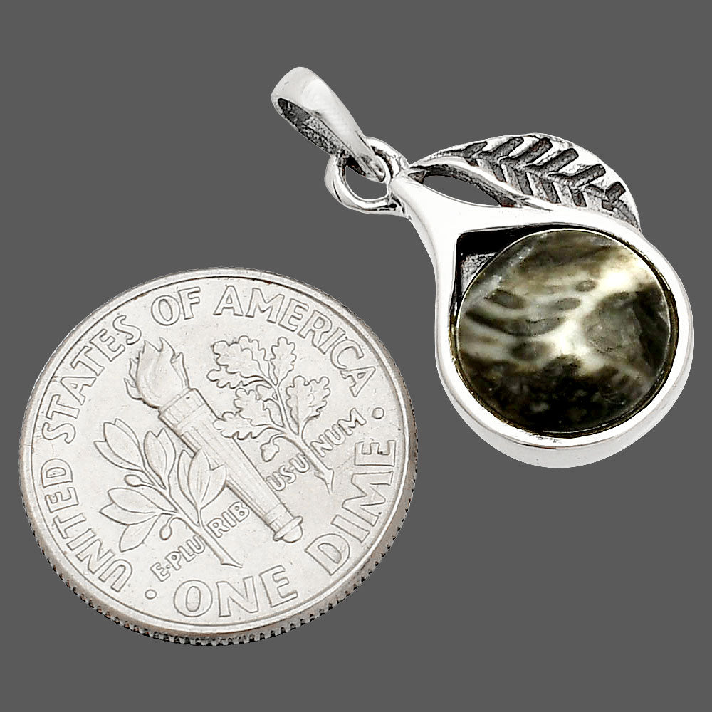 Leaf - Mexican Cabbing Fossil Pendant P-1105 SDP149420