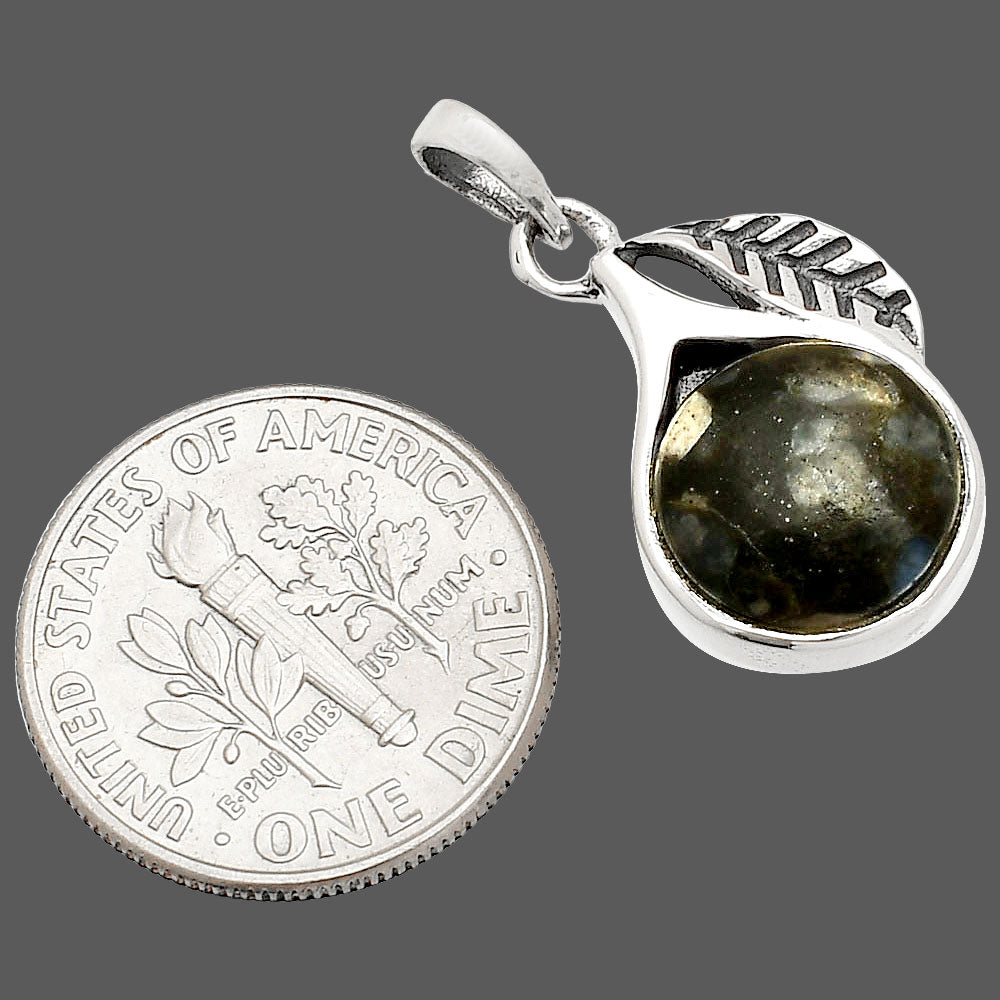 Leaf Llanite Blue Opal Crystal Sphere Pendant P-1105 SDP149432
