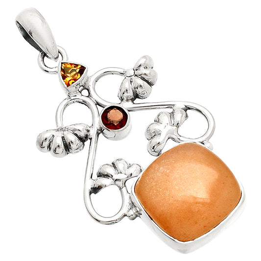Sunstone, Padparadscha Sapphire & Garnet Pendant P-1294 SDP149502
