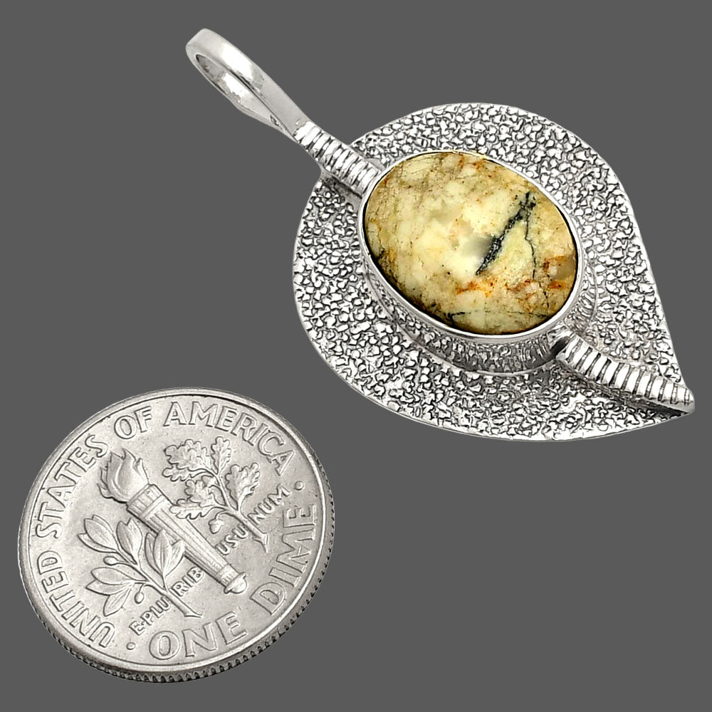 Authentic White Buffalo Turquoise Nevada Pendant P-1218 SDP149514