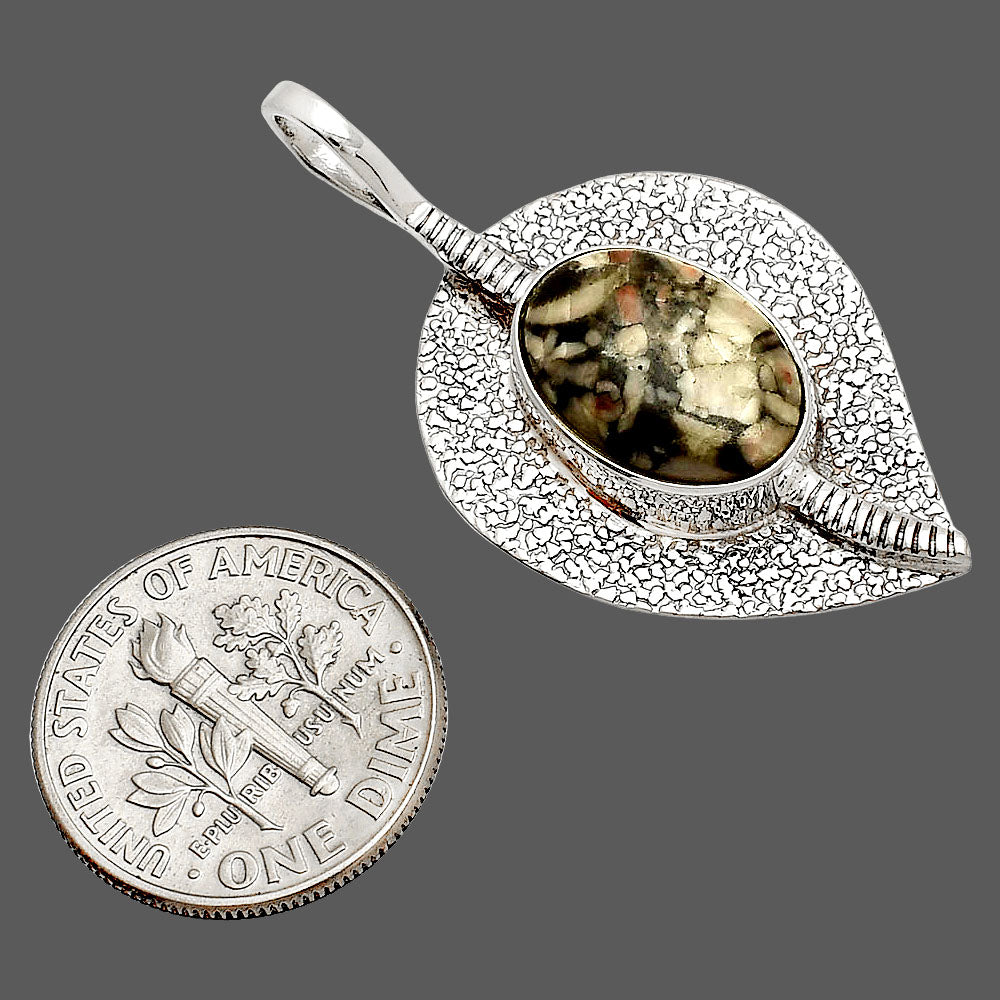 Natural Crinoid Fossil Coral Pendant P-1218 SDP149563