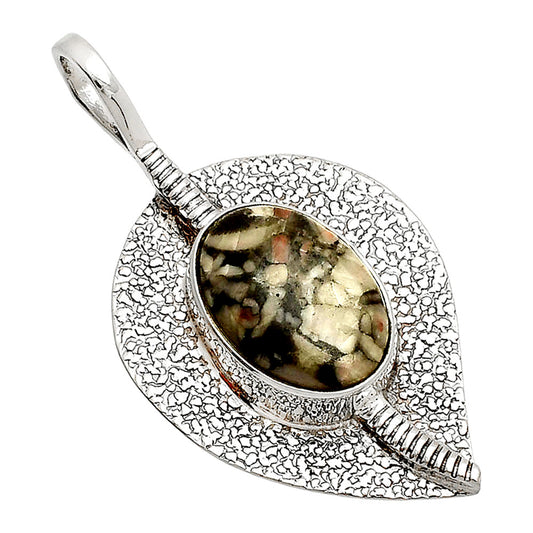 Natural Crinoid Fossil Coral Pendant P-1218 SDP149563