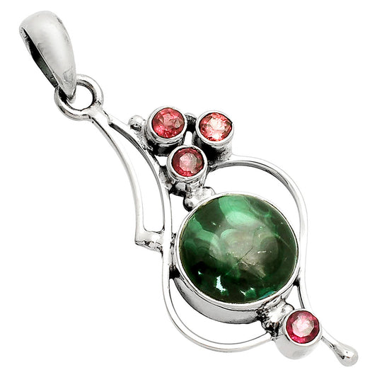 Malachite Eye - Congo & Garnet Pendant P-1037 SDP149637