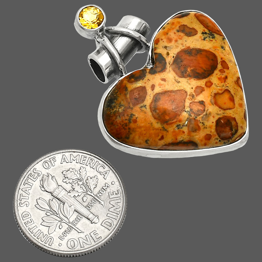 Heart - Leopardite Jasper & Citrine Pendant P-1159 SDP149649