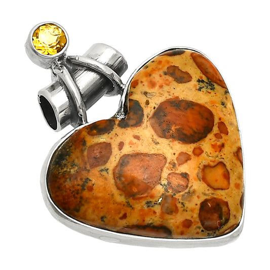Heart - Leopardite Jasper & Citrine Pendant P-1159 SDP149649