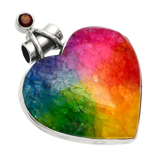 Heart - Multi Solar Quartz & Garnet Pendant P-1159 SDP149686