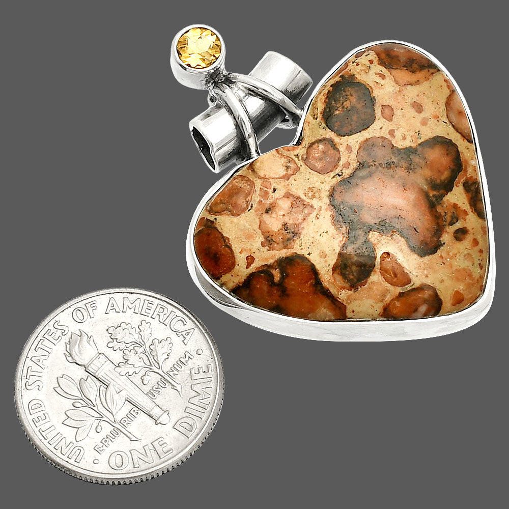 Heart - Leopardite Jasper & Citrine Pendant P-1159 SDP149766