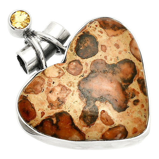 Heart - Leopardite Jasper & Citrine Pendant P-1159 SDP149766