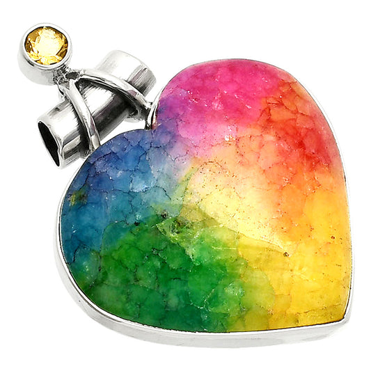 Heart - Multi Solar Quartz & Citrine Pendant P-1159 SDP149774
