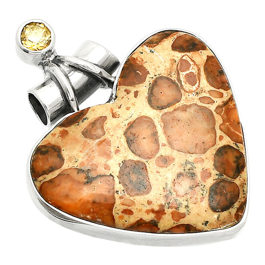 Heart - Leopardite Jasper & Citrine Pendant P-1159 SDP149790