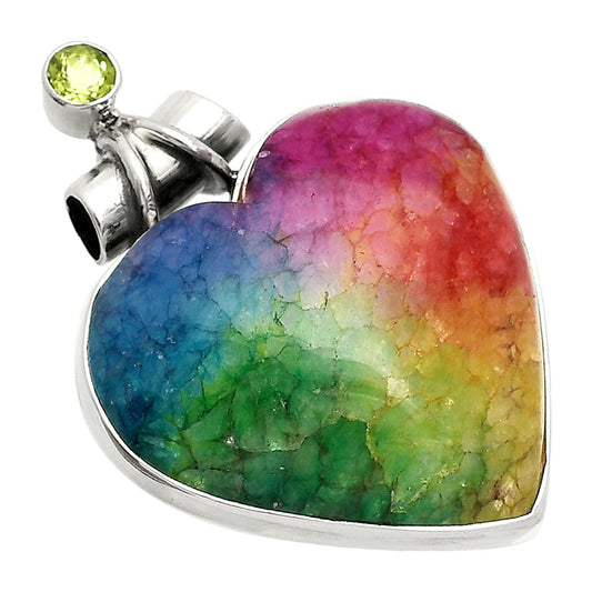 Heart - Multi Solar Quartz & Peridot Pendant P-1159 SDP149808