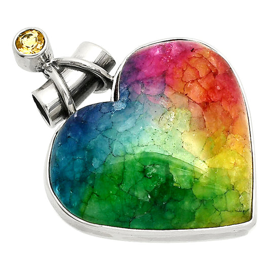 Heart - Multi Solar Quartz & Citrine Pendant P-1159 SDP149818