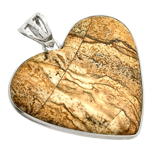 Heart - Natural Picture Jasper Pendant P-1043 SDP149917