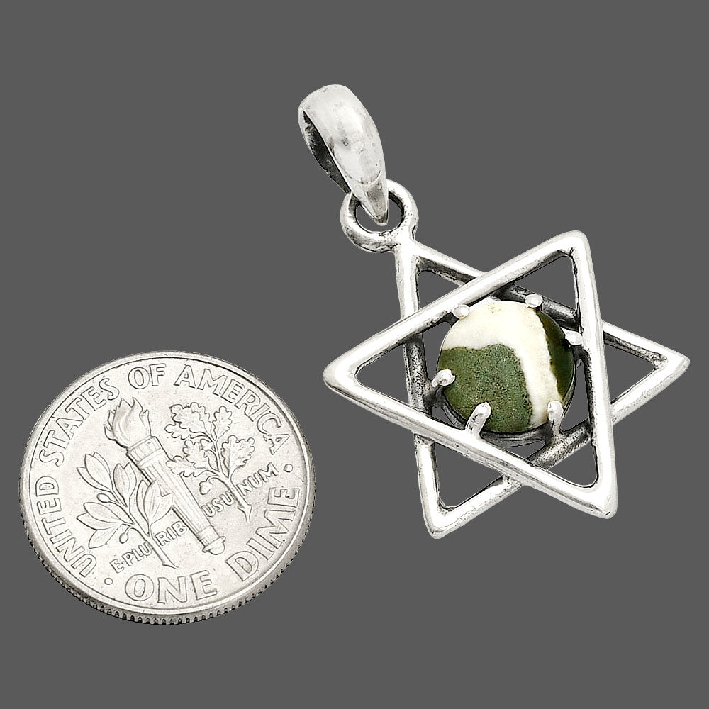 Star of David - Natural Larsonite Jasper Pendant P-1004 SDP150020