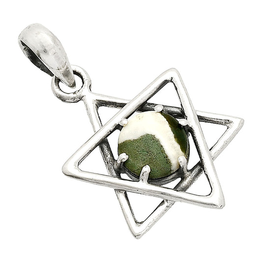 Star of David - Natural Larsonite Jasper Pendant P-1004 SDP150020