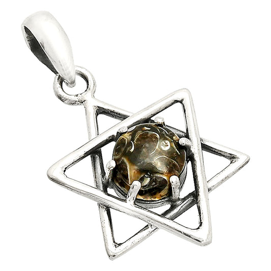 Star of David - Natural Turtella Jasper - USA Pendant P-1004 SDP150066