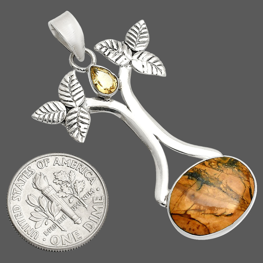 Maligano Jasper - Indonesia & Citrine Pendant P-1420 SDP150248