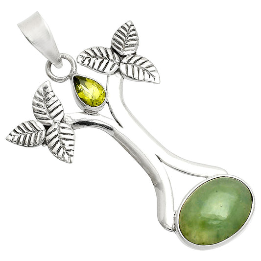 Chrysoprase - Australia & Peridot Pendant P-1420 SDP150255