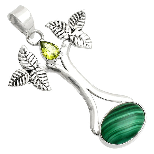 Malachite Eye - Congo & Peridot Pendant P-1420 SDP150256