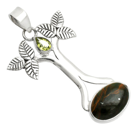 Turkish Rainforest Chrysocolla & Peridot Pendant P-1420 SDP150266