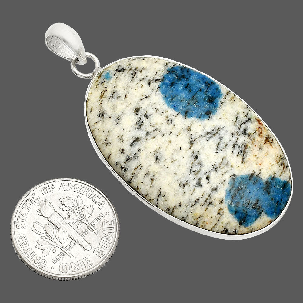 Natural K2 Blue - Azurite In Quartz Pendant P-1001 SDP150342