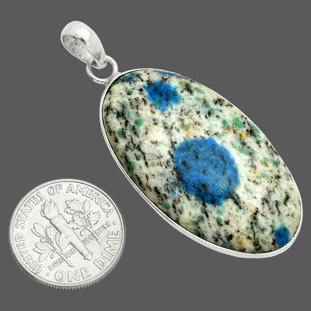 Natural K2 Blue - Azurite In Quartz Pendant P-1001 SDP150365