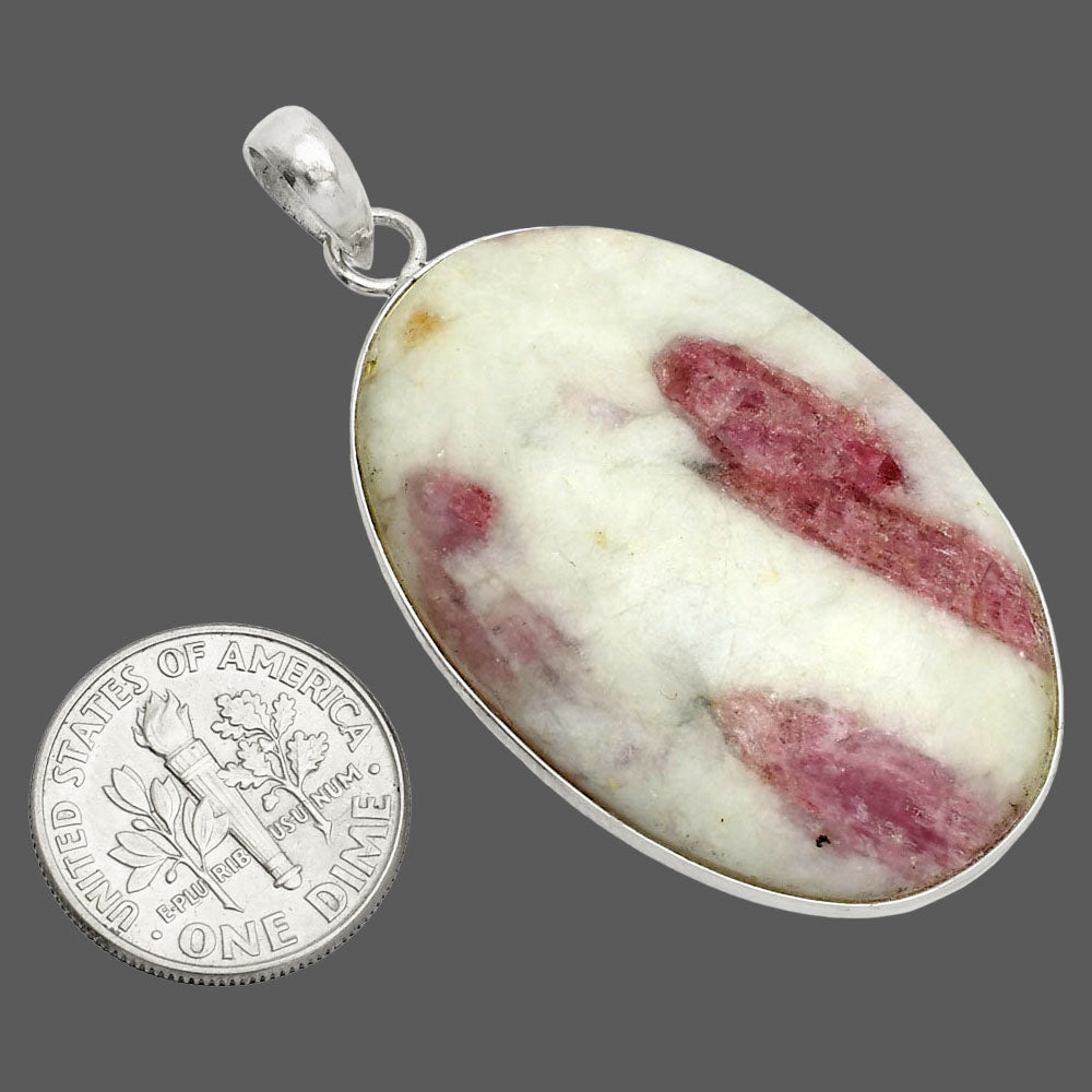 Natural Pink Tourmaline in Quartz Pendant P-1001 SDP150368