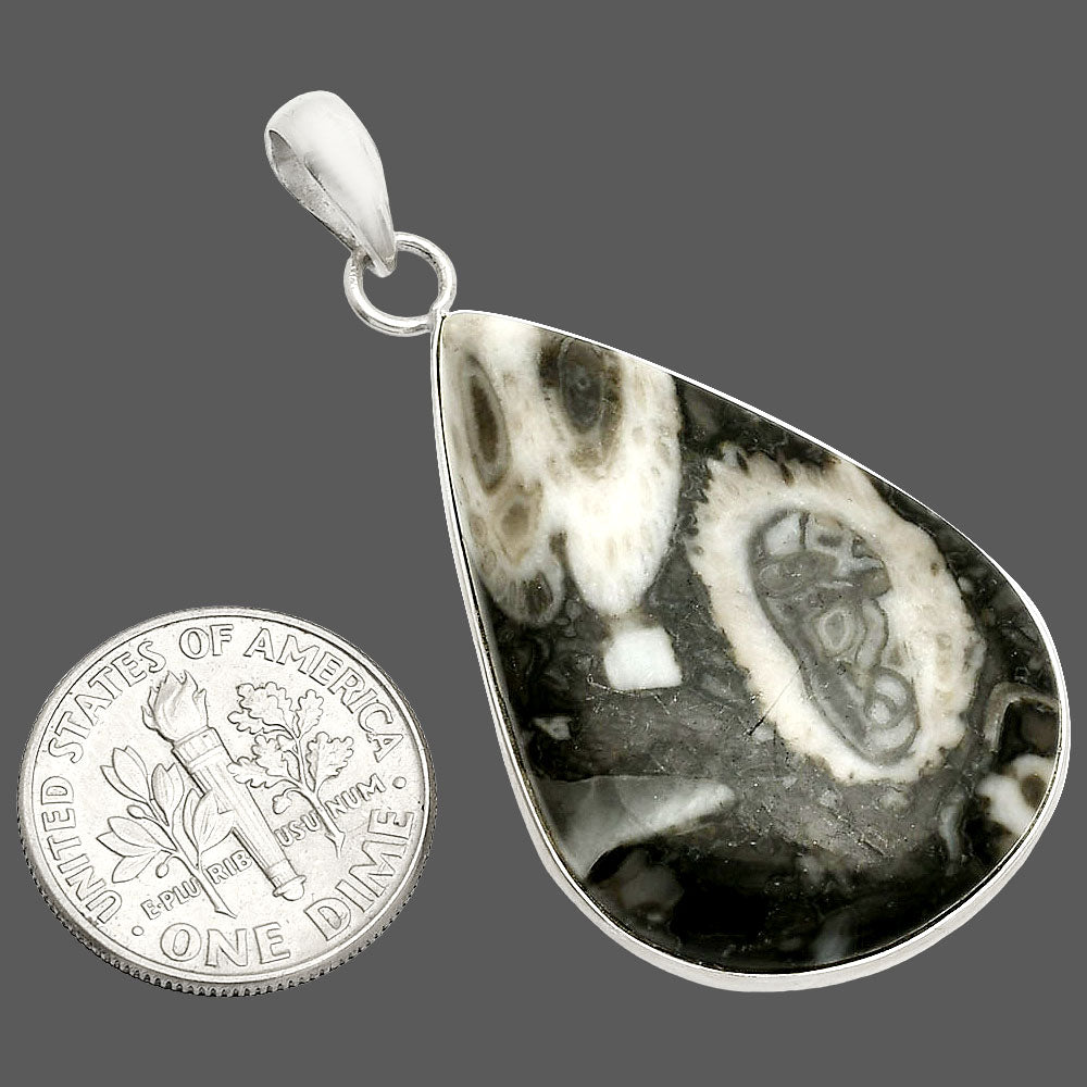Natural Mexican Cabbing Fossil Pendant P-1001 SDP150429