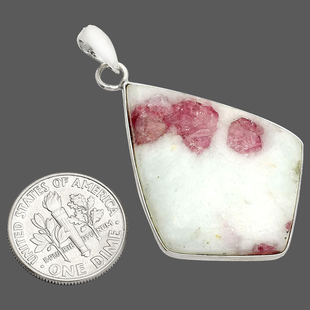 Natural Pink Tourmaline in Quartz Pendant P-1001 SDP150440