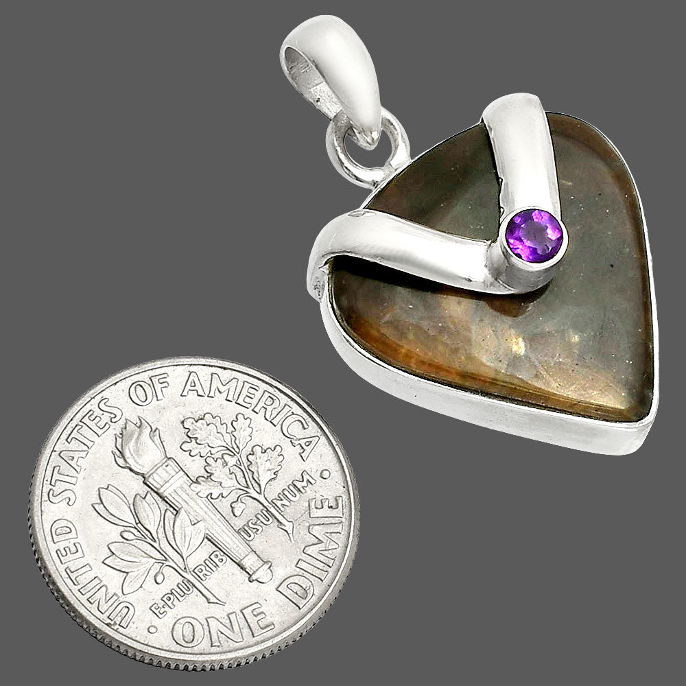 Natural Bat Cave Jasper & Amethyst Pendant P-1735 SDP150731