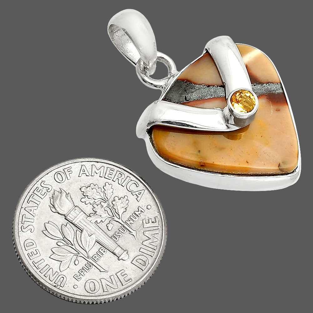 Natural Red Mookaite & Citrine Pendant P-1735 SDP150740