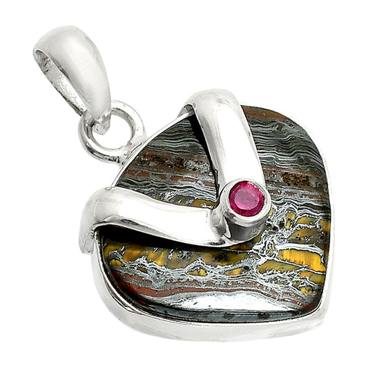 Natural Iron Tiger Eye & Ruby Pendant P-1735 SDP150741