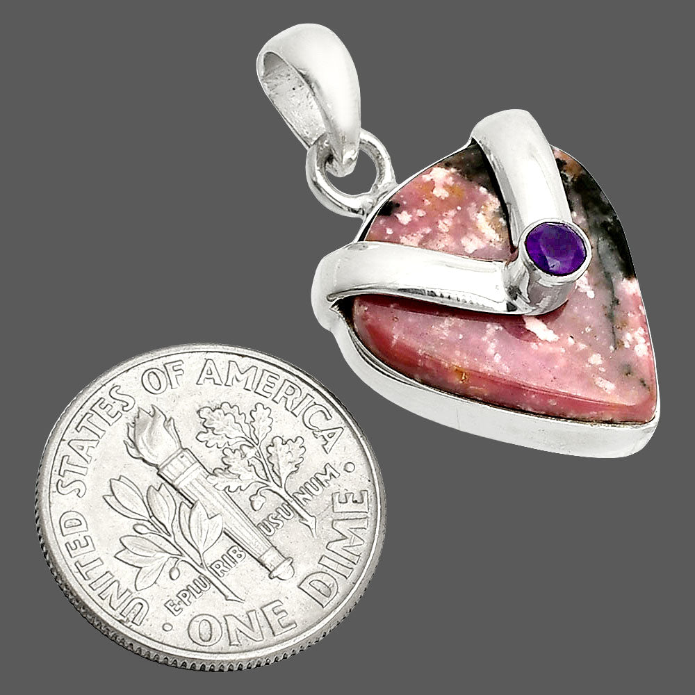 Natural Rhodonite & Amethyst Pendant P-1735 SDP150755
