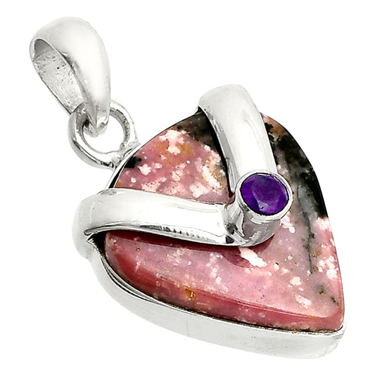Natural Rhodonite & Amethyst Pendant P-1735 SDP150755