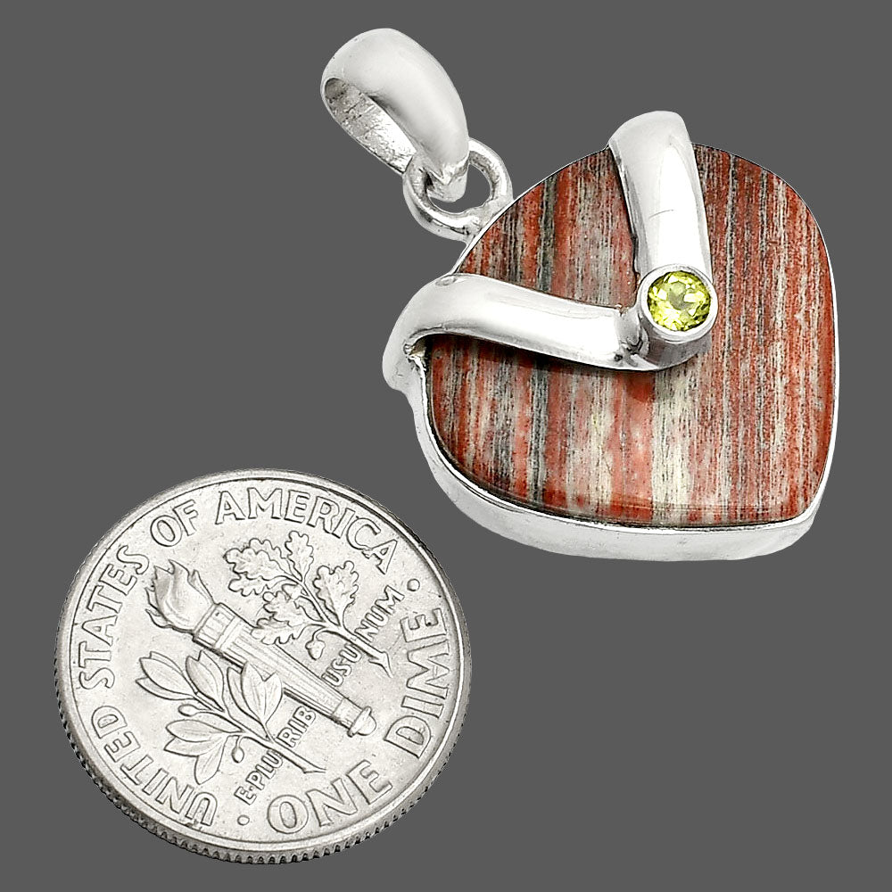 Natural Snake Skin Jasper & Peridot Pendant P-1735 SDP150772