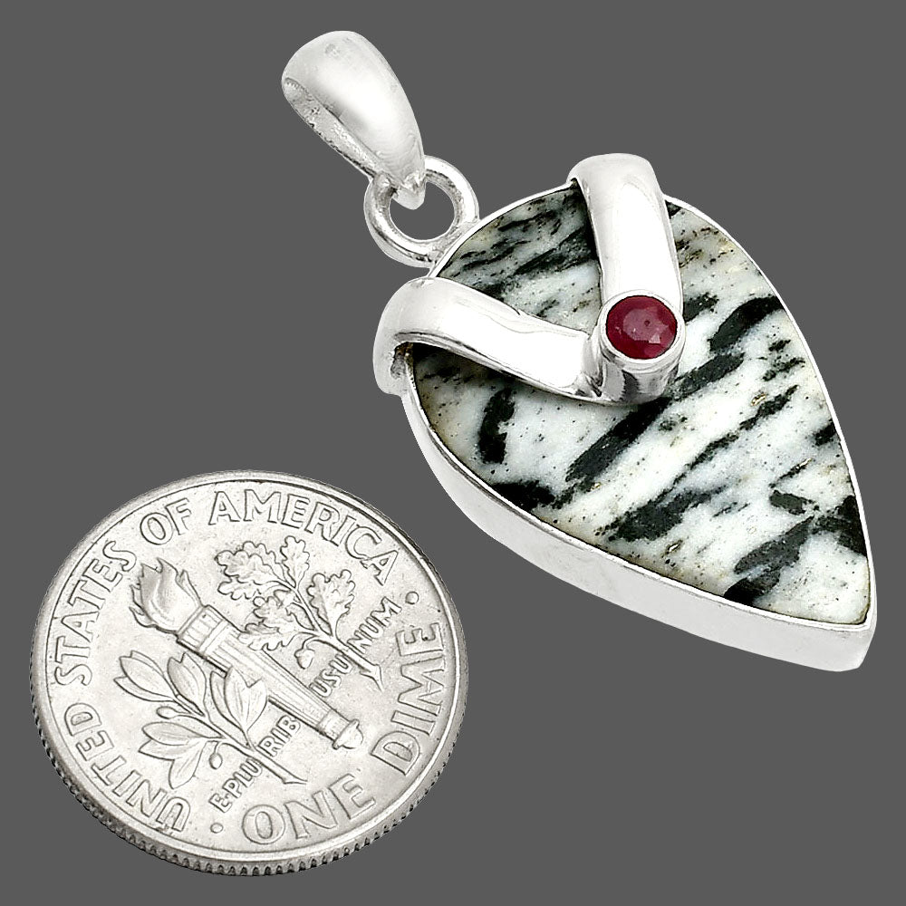 Natural Hornblende & Ruby Pendant P-1735 SDP150785