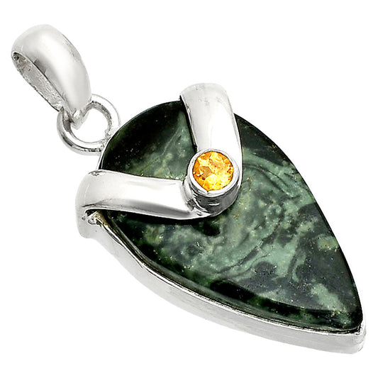 Natural Star Galaxy Jasper & Citrine Pendant P-1735 SDP150826