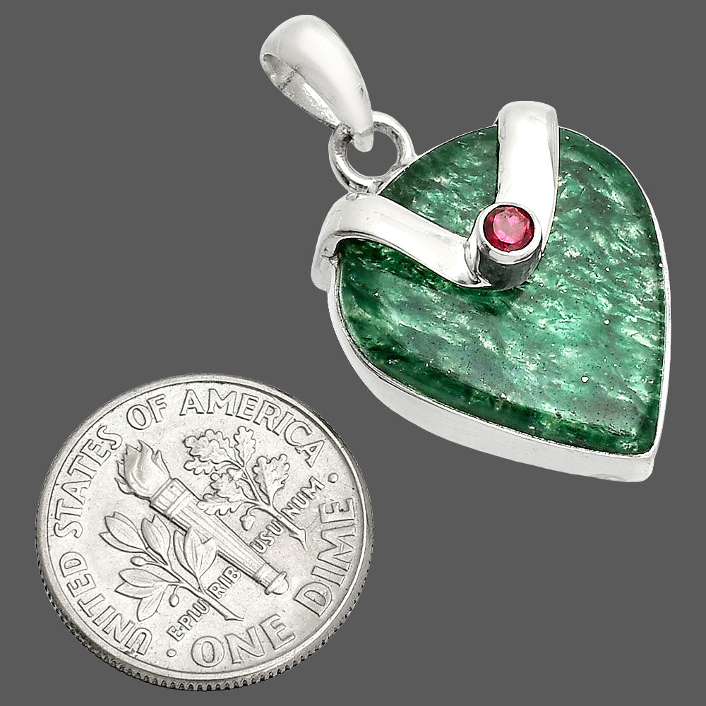 Natural Green Aventurine & Ruby Pendant P-1735 SDP150841