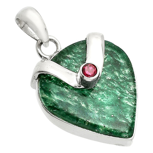 Natural Green Aventurine & Ruby Pendant P-1735 SDP150841