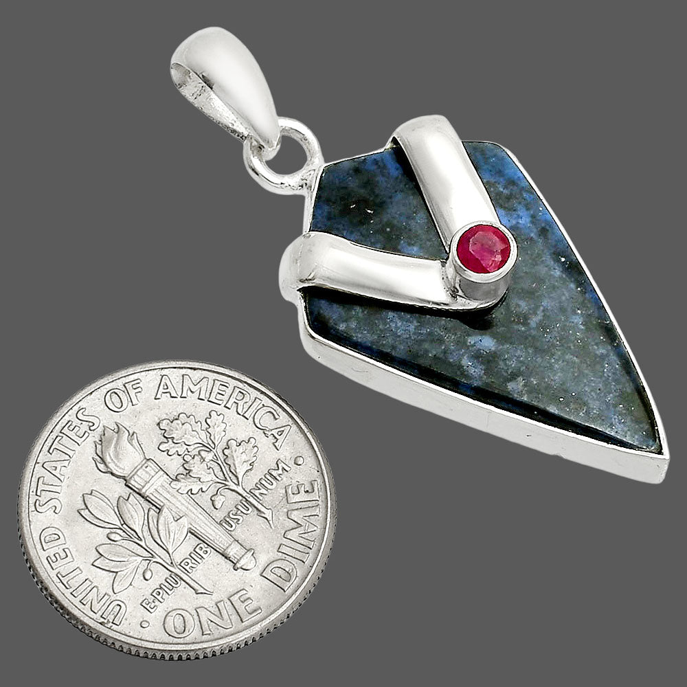 Natural Dumortierite Quartz & Ruby Pendant P-1735 SDP150846