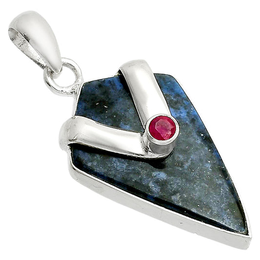 Natural Dumortierite Quartz & Ruby Pendant P-1735 SDP150846