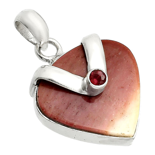 Natural Red Mookaite & Garnet Pendant P-1735 SDP150851