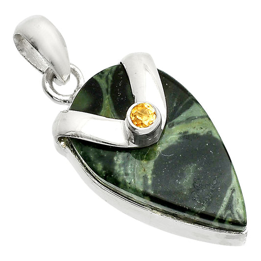 Natural Star Galaxy Jasper & Citrine Pendant P-1735 SDP150857