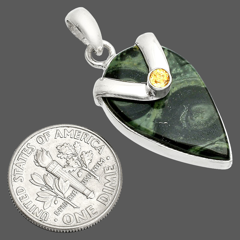 Natural Star Galaxy Jasper & Citrine Pendant P-1735 SDP150859